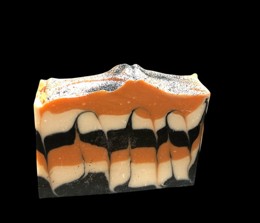 Pumpkin Sandlewood Swirl Cold Processed Artisan Handmade Vegan Soap