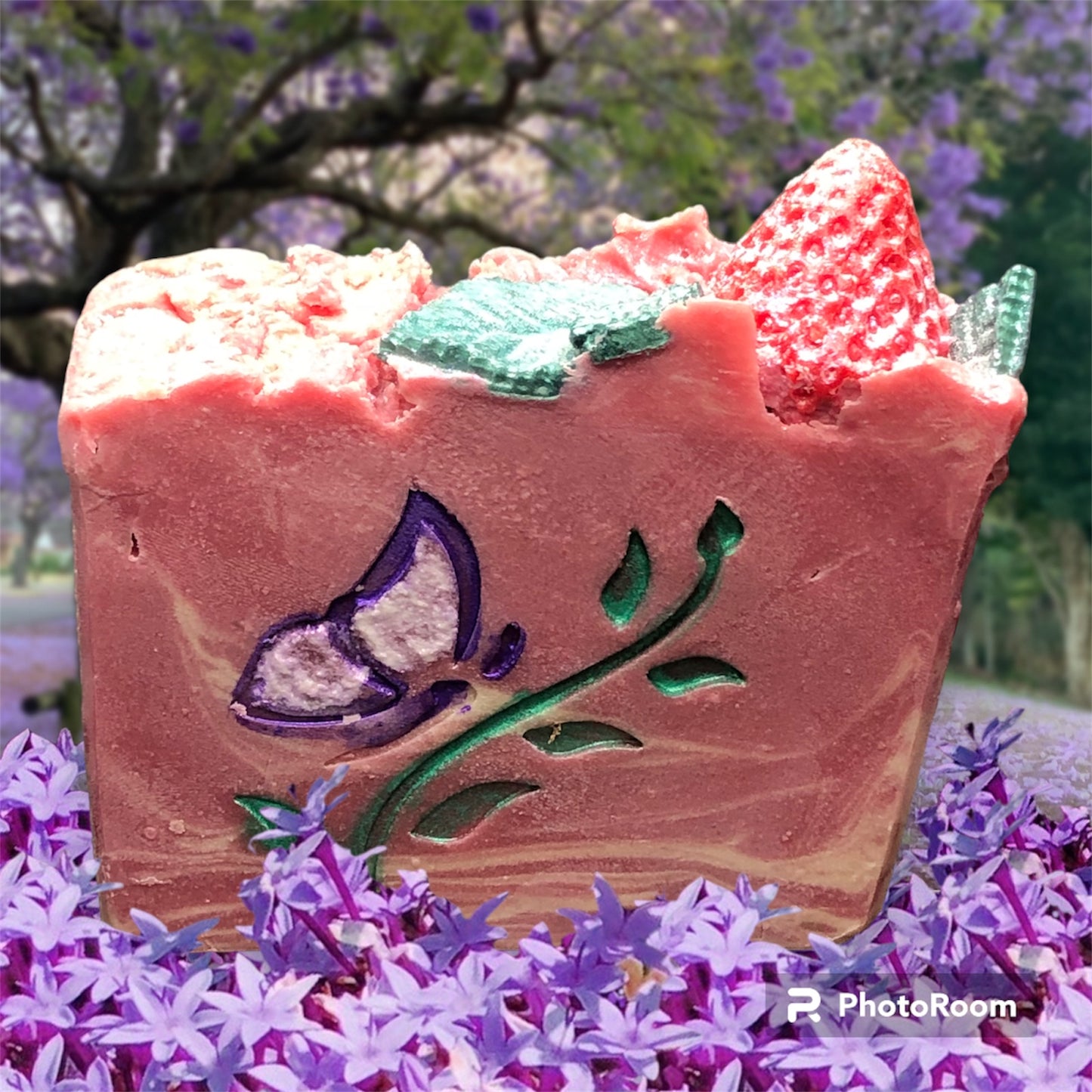 Strawberries and Champagne Handmade Artisan Hemp Seed Soap